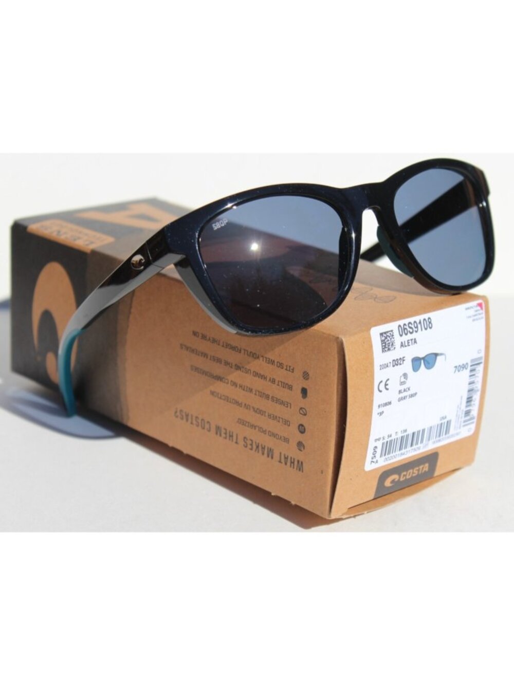 COSTA DEL MAR Aleta POLARIZED 580P Sunglasses Womens Black/Gray NEW